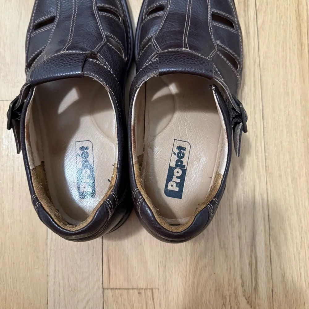 Propet Men's Brown Leather Sandals Size 8